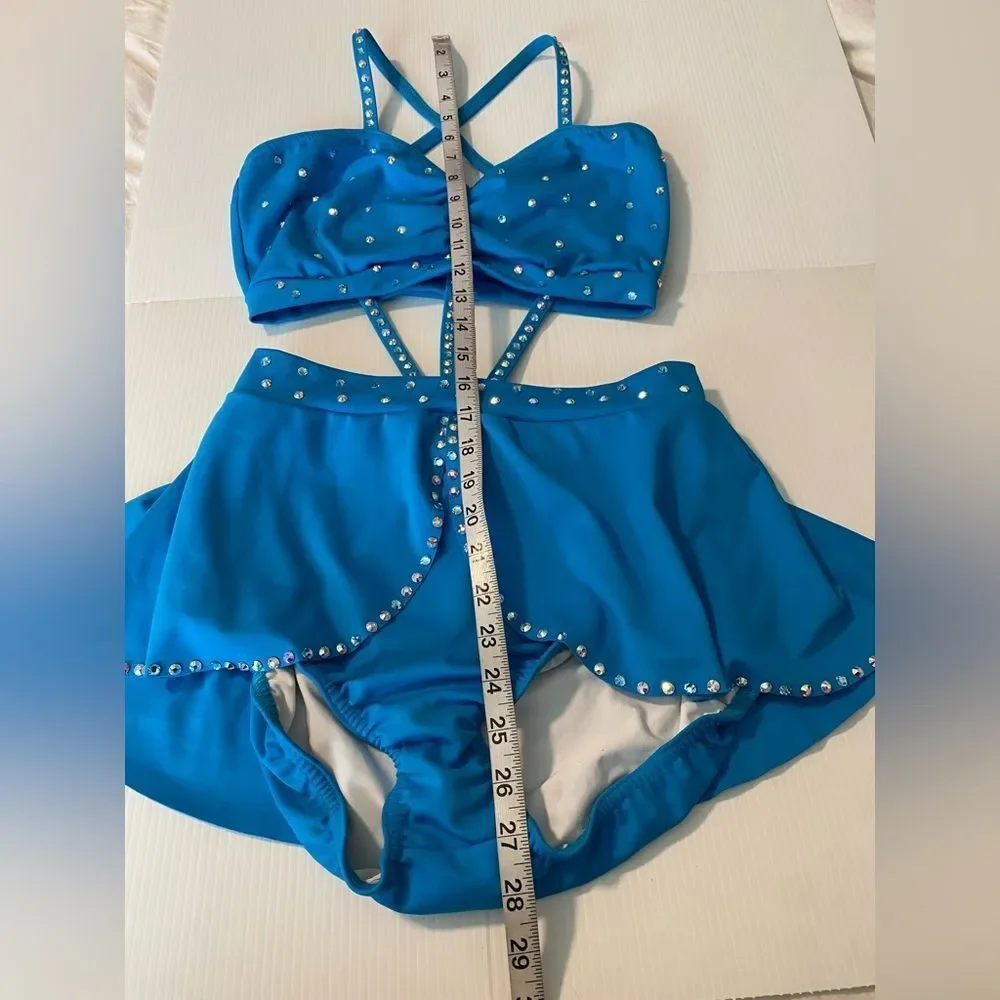 Kelle solo dance costume aqua blue custom sassy jazz 2907 Pretty Girls MA